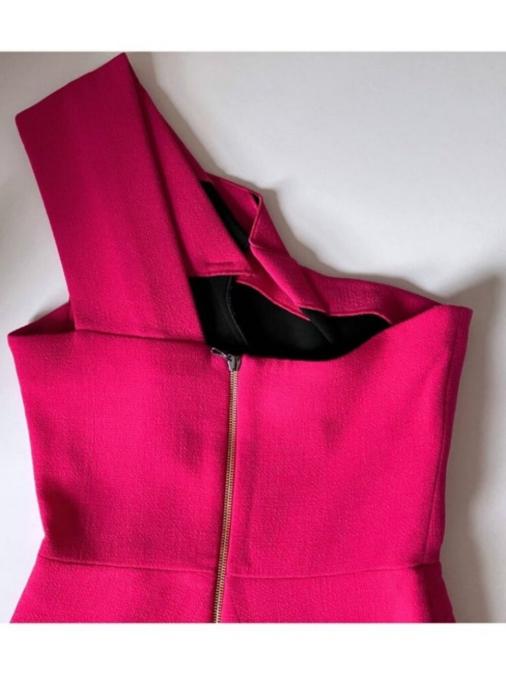 Roland Mouret Lyford One-Shoulder Midi Dress Magenta / Size 4 - Picture 7 of 12